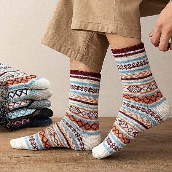 5 Pairs Luxury Wool Soft Socks Warm Winter Fall Womens Thick Cozy Knit NWT - Picture 3 of 9